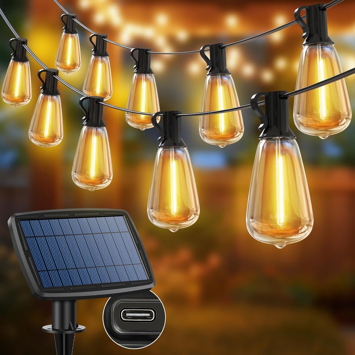 Guirnaldas de Exterior con Carga Solar