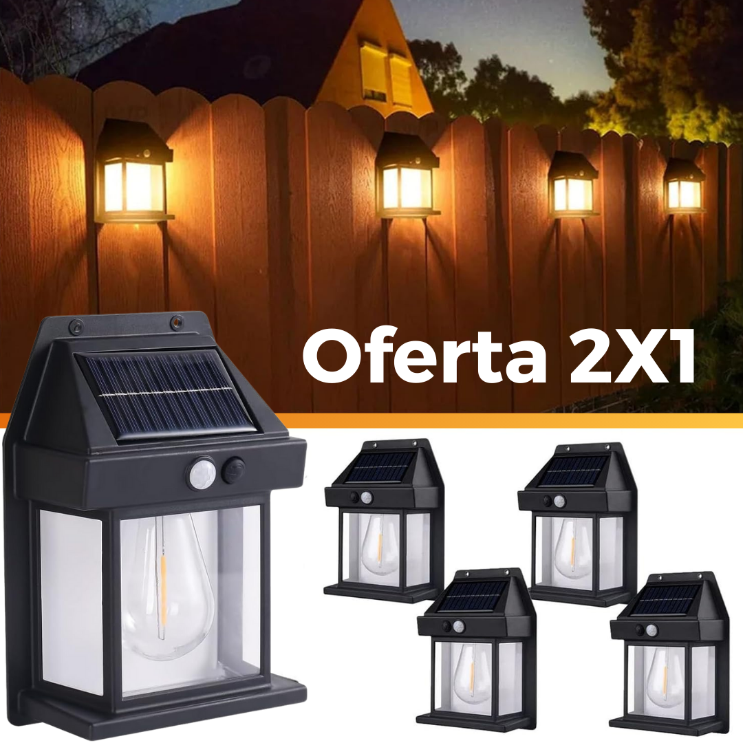 Farola con carga solar para exteriores (OFERTA 2x1)
